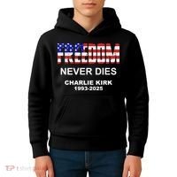 Freedom Never Dies Charlie Kirk Kids Hoodie thumb 4