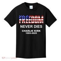 Freedom Never Dies Charlie Kirk Kids T-Shirt thumb 0