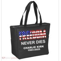 Freedom Never Dies Charlie Kirk Tote Bag thumb 2