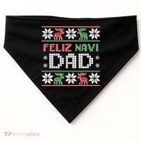 Feliz Navi Dad Navidad Funny Christmas Ugly Father Funny Gift USA-Made Doggie Bandana thumb 0