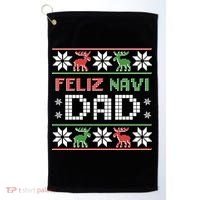 Feliz Navi Dad Navidad Funny Christmas Ugly Father Funny Gift Golf Towel thumb 0