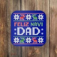 Feliz Navi Dad Navidad Funny Christmas Ugly Father Funny Gift Coaster thumb 0