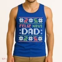 Feliz Navi Dad Navidad Funny Christmas Ugly Father Funny Gift Tank Top thumb 3
