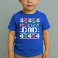 Feliz Navi Dad Navidad Funny Christmas Ugly Father Funny Gift Toddler T-Shirt thumb 2