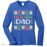 Feliz Navi Dad Navidad Funny Christmas Ugly Father Funny Gift Women's Long Sleeve Shirt thumb 0