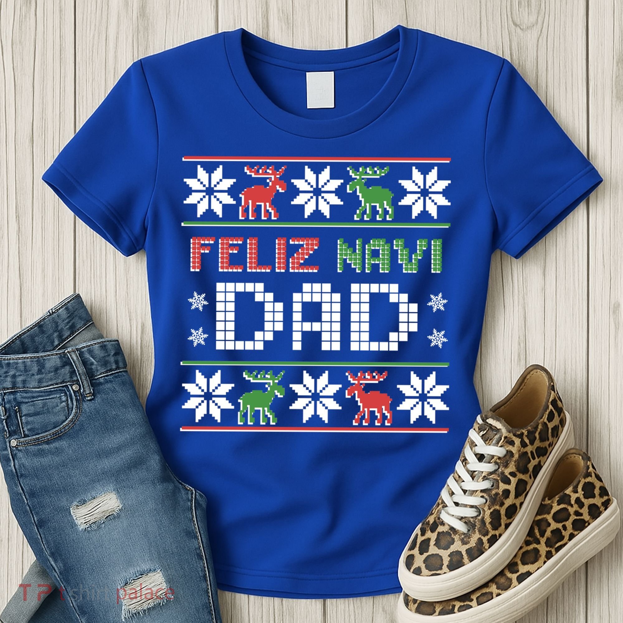Feliz Navi Dad Navidad Funny Christmas Ugly Father Funny Gift Women's T-Shirt