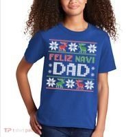 Feliz Navi Dad Navidad Funny Christmas Ugly Father Funny Gift Kids T-Shirt thumb 2