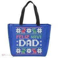 Feliz Navi Dad Navidad Funny Christmas Ugly Father Funny Gift Tote Bag thumb 0