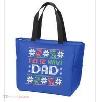 Feliz Navi Dad Navidad Funny Christmas Ugly Father Funny Gift Tote Bag thumb 3