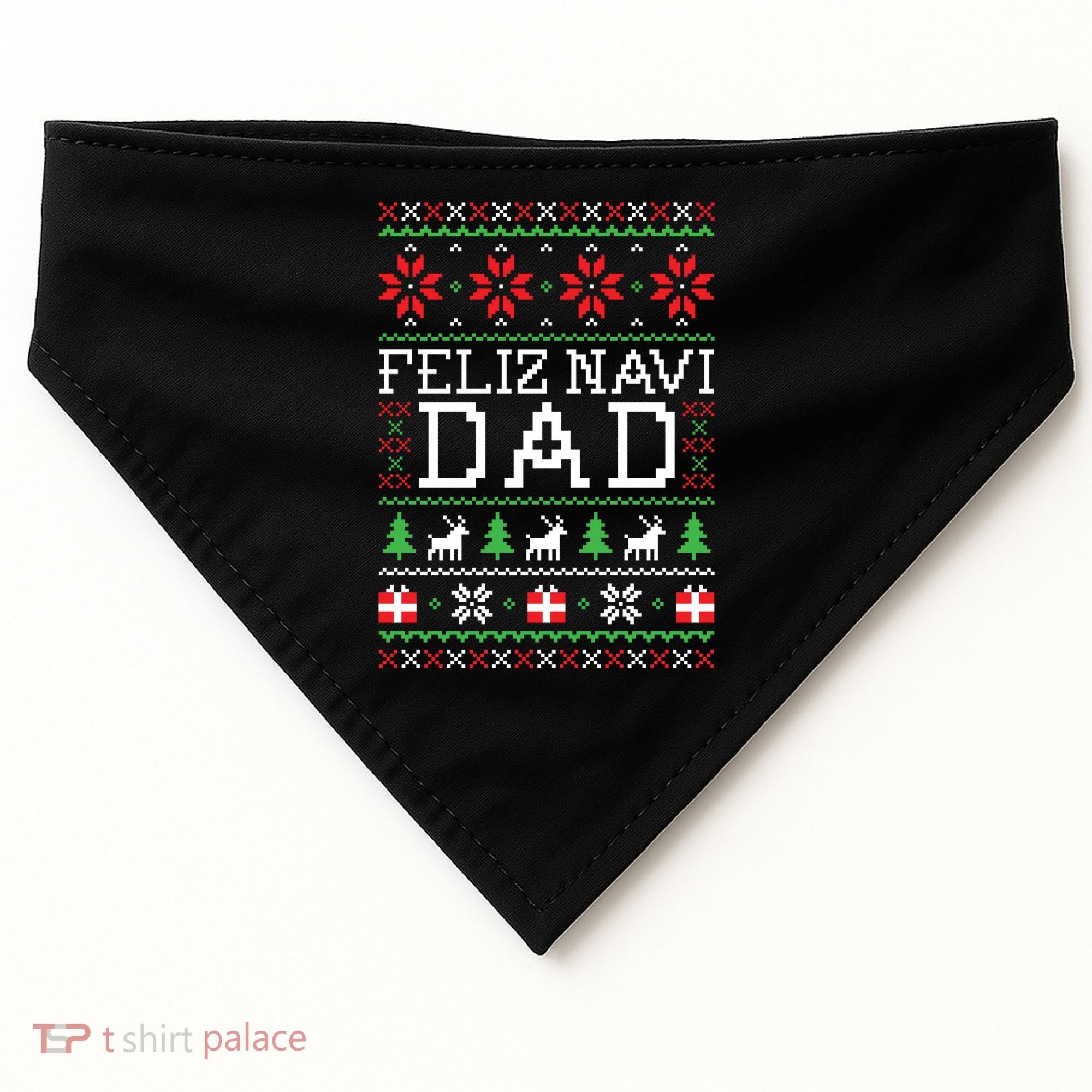 Feliz Navi Dad Ugly Christmas Gift USA-Made Doggie Bandana