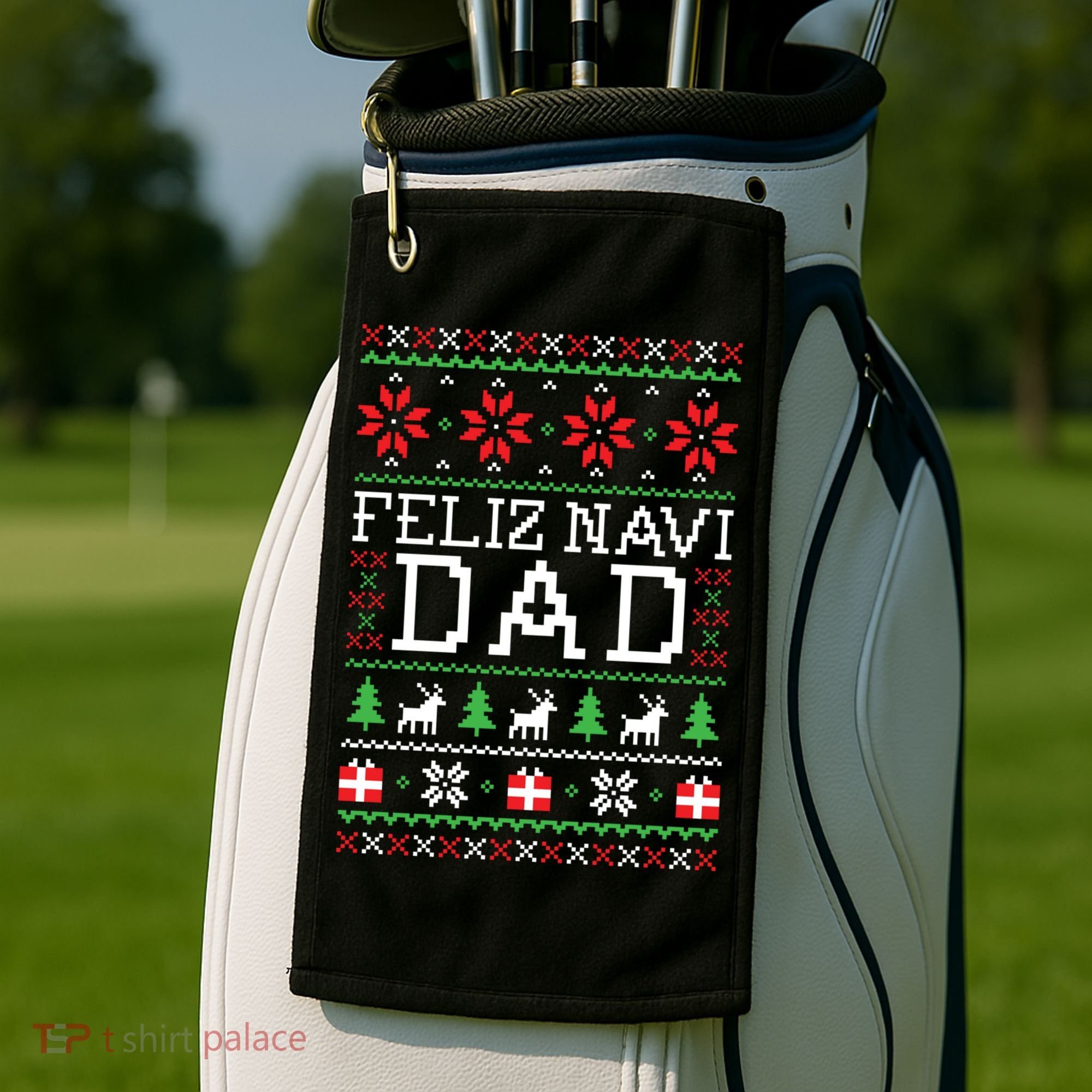 Feliz Navi Dad Ugly Christmas Gift Golf Towel
