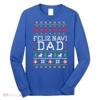 Feliz Navi Dad Ugly Christmas Gift Long Sleeve Shirt thumb 0