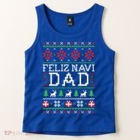 Feliz Navi Dad Ugly Christmas Gift Tank Top thumb 2