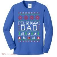 Feliz Navi Dad Ugly Christmas Gift Kids Long Sleeve Shirt thumb 0