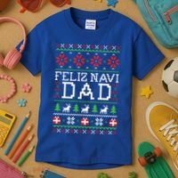 Feliz Navi Dad Ugly Christmas Gift Kids T-Shirt thumb 3