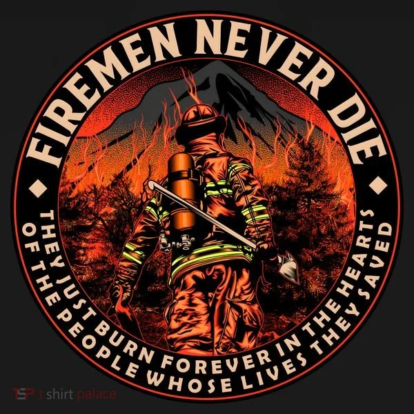 FIREMAN NEVER DIE QUOTES ILLUSTRATION Bucket Hat