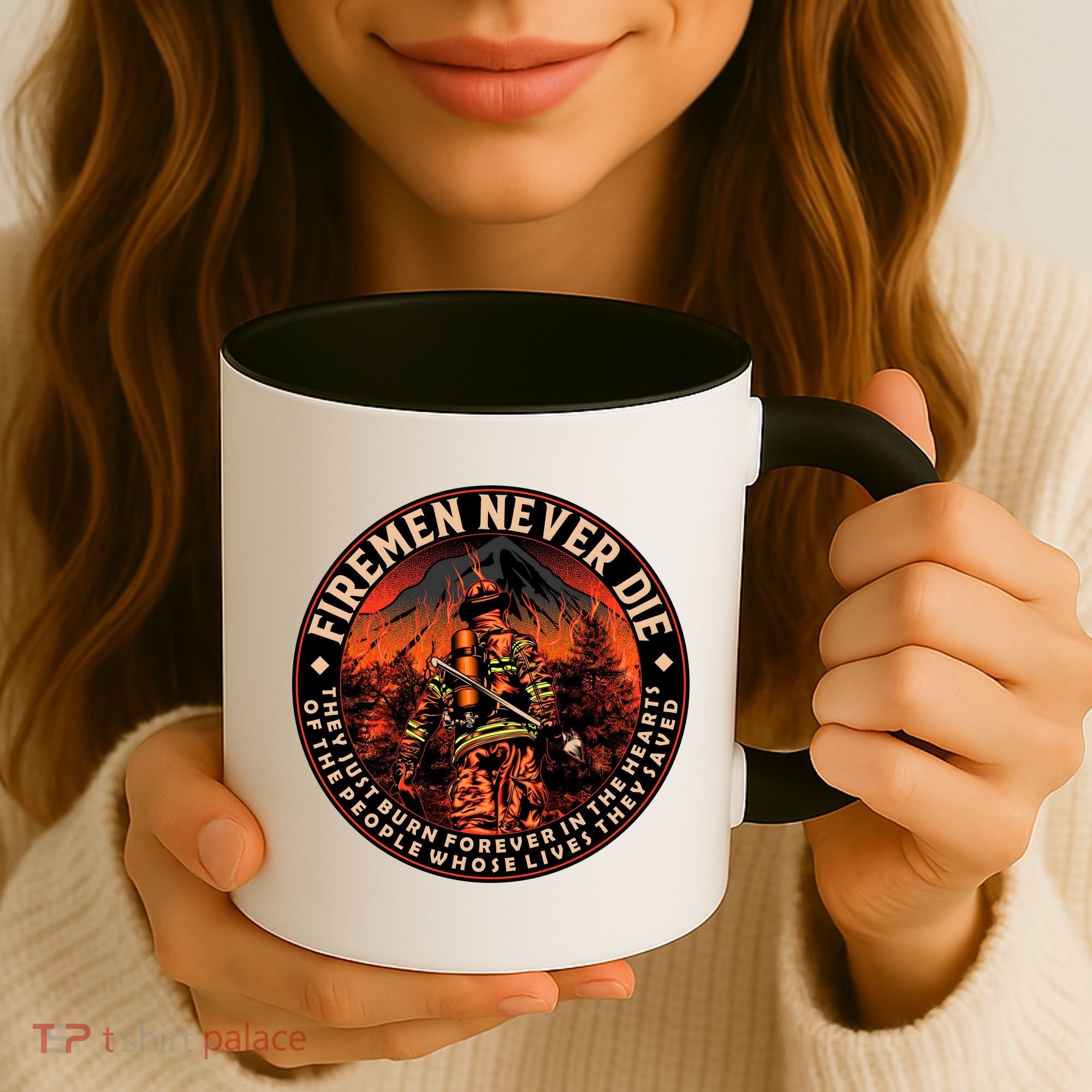 FIREMAN NEVER DIE QUOTES ILLUSTRATION Coffee Mug