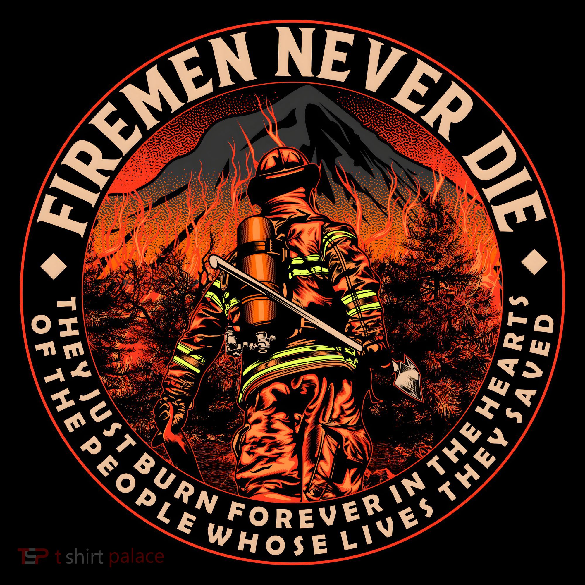 FIREMAN NEVER DIE QUOTES ILLUSTRATION Coffee Mug