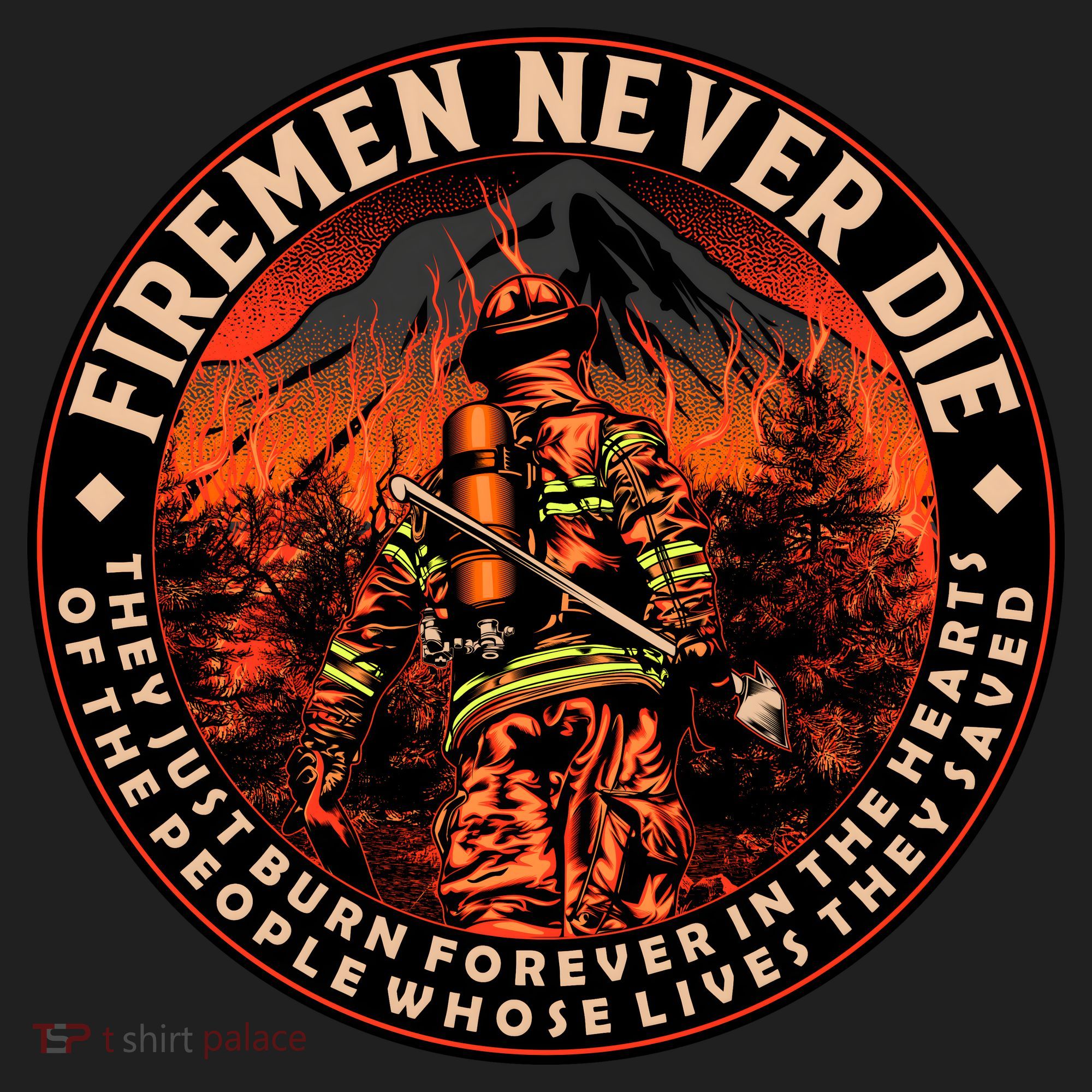 FIREMAN NEVER DIE QUOTES ILLUSTRATION Golf Towel
