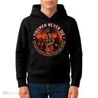 FIREMAN NEVER DIE QUOTES ILLUSTRATION Kids Hoodie thumb 4