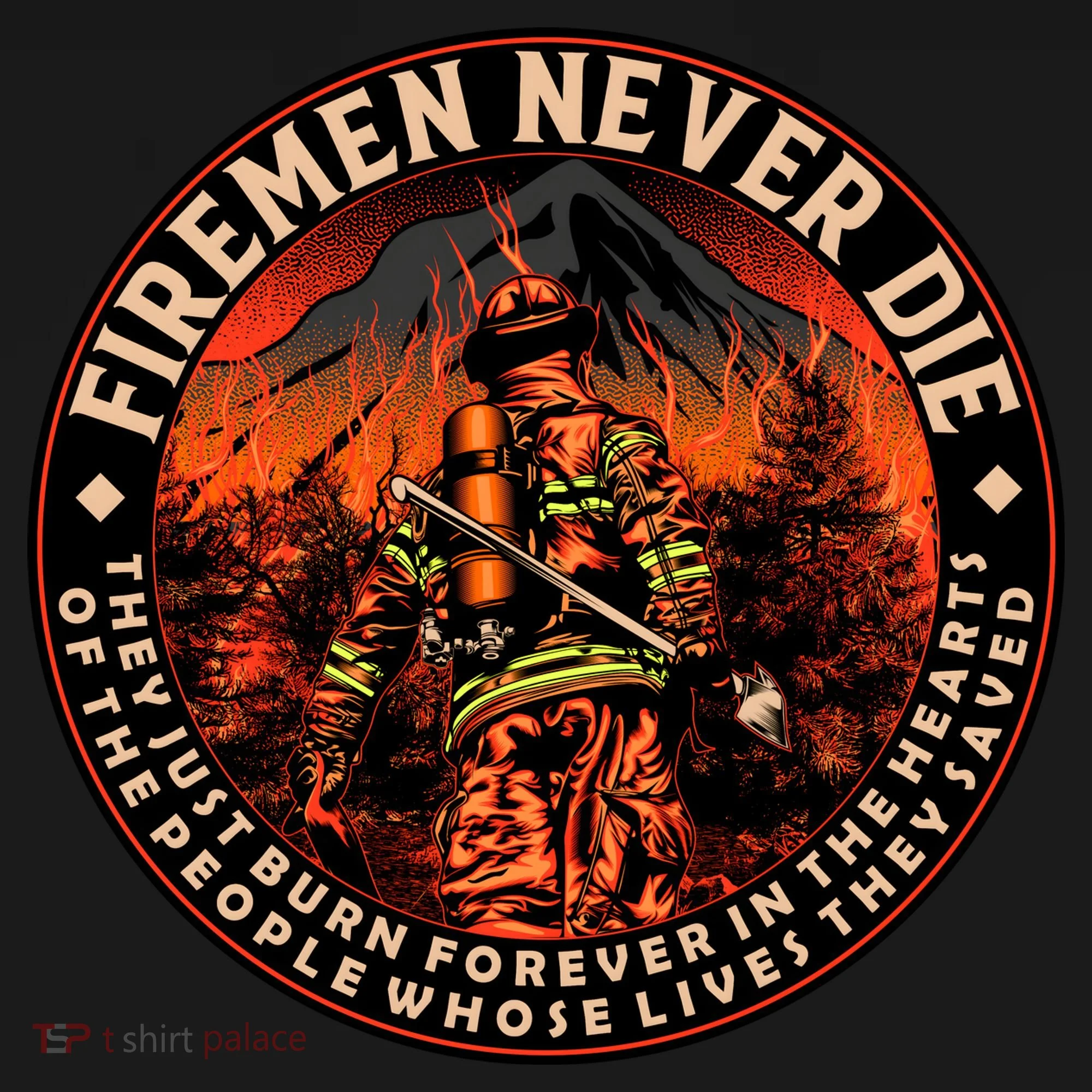 FIREMAN NEVER DIE QUOTES ILLUSTRATION Kids Hoodie