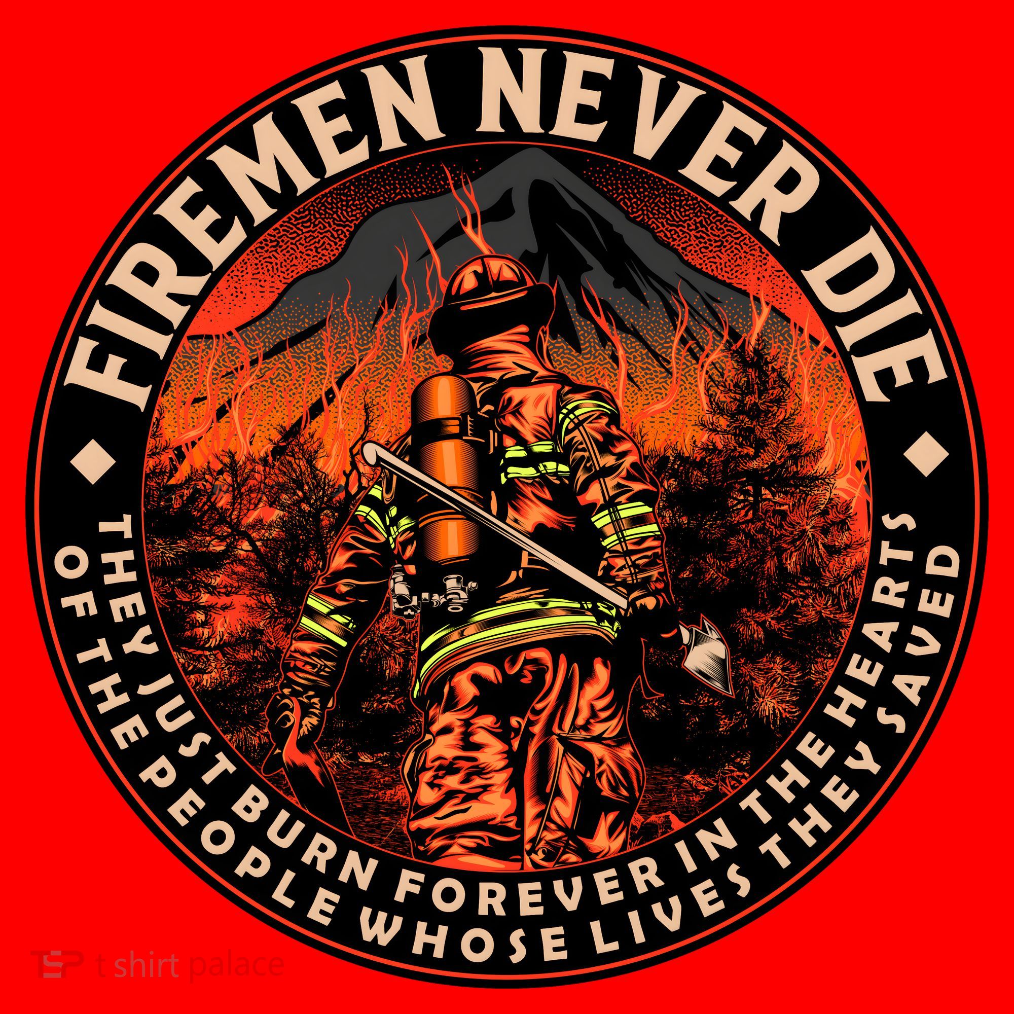 FIREMAN NEVER DIE QUOTES ILLUSTRATION Santa Hat