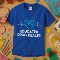 Funny Nurse Educated Drug Dealer Nurses Week Gift Cool Gift Kids T-Shirt thumb 3