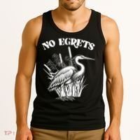 Funny No Egrets No Regrets Bird Pun Tank Top thumb 3