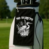 Funny No Egrets No Regrets Bird Pun Golf Towel thumb 2