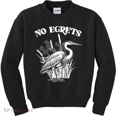 Funny No Egrets No Regrets Bird Pun Kids Sweatshirt