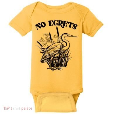 Funny No Egrets No Regrets Bird Pun Baby Bodysuit