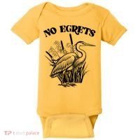 Funny No Egrets No Regrets Bird Pun Baby Bodysuit thumb 0
