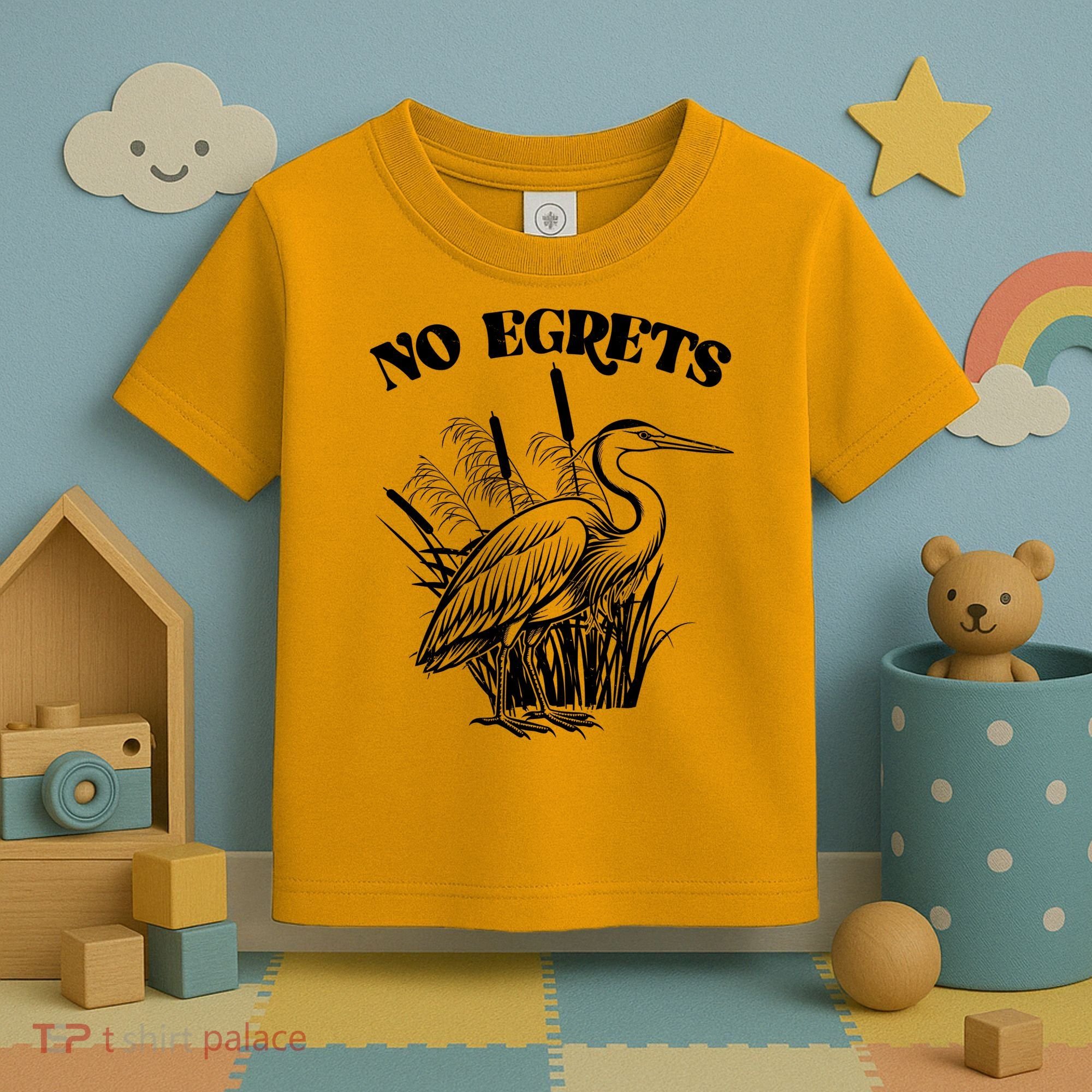 Funny No Egrets No Regrets Bird Pun Toddler T-Shirt