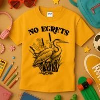 Funny No Egrets No Regrets Bird Pun Kids T-Shirt thumb 3