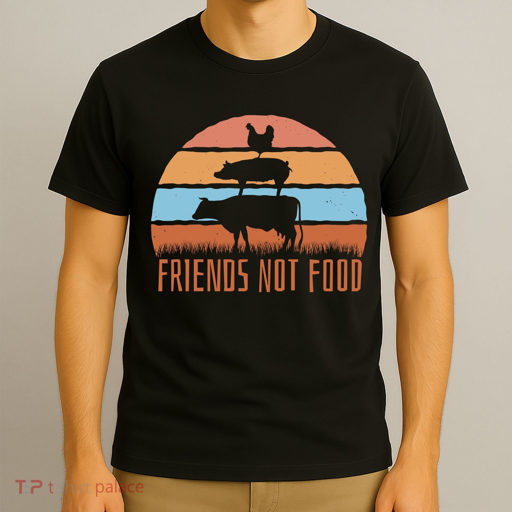 Friends Not Food Animal Lover Vegan T-Shirt