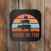 Friends Not Food Animal Lover Vegan Coaster thumb 0
