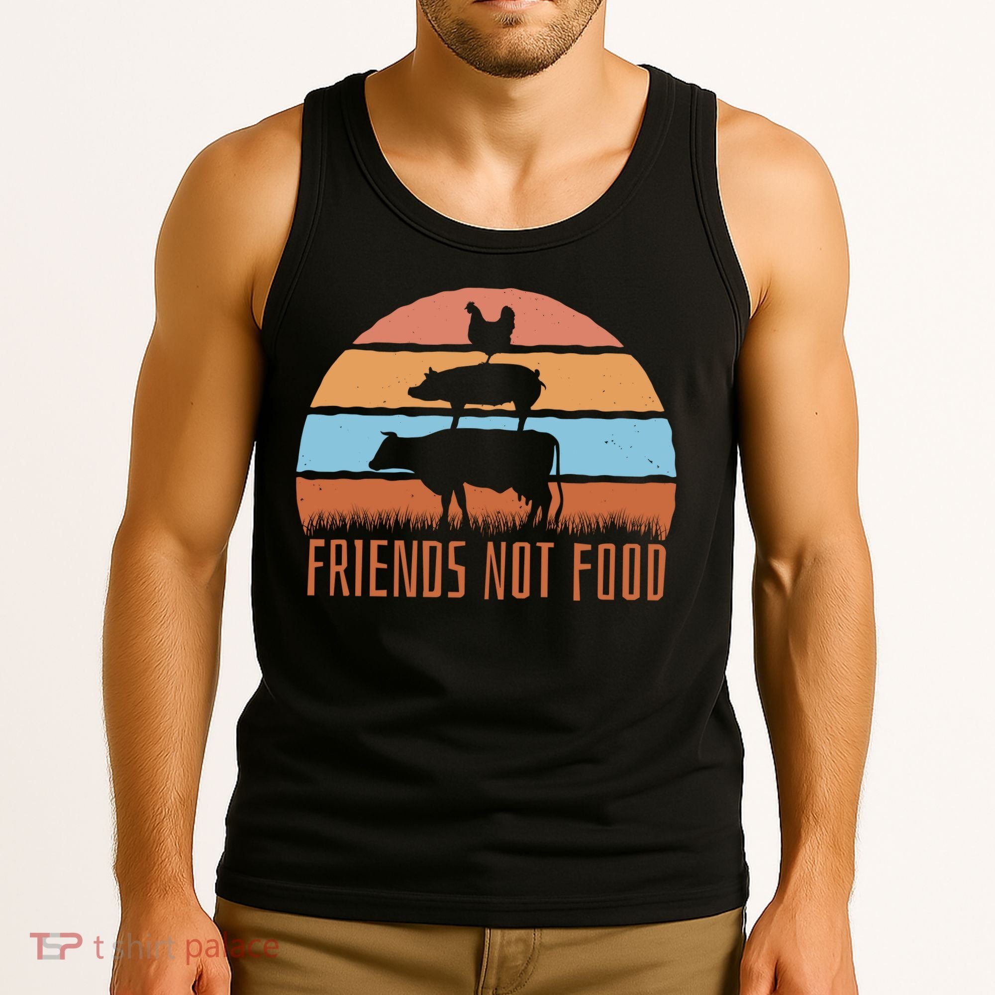 Friends Not Food Animal Lover Vegan Tank Top