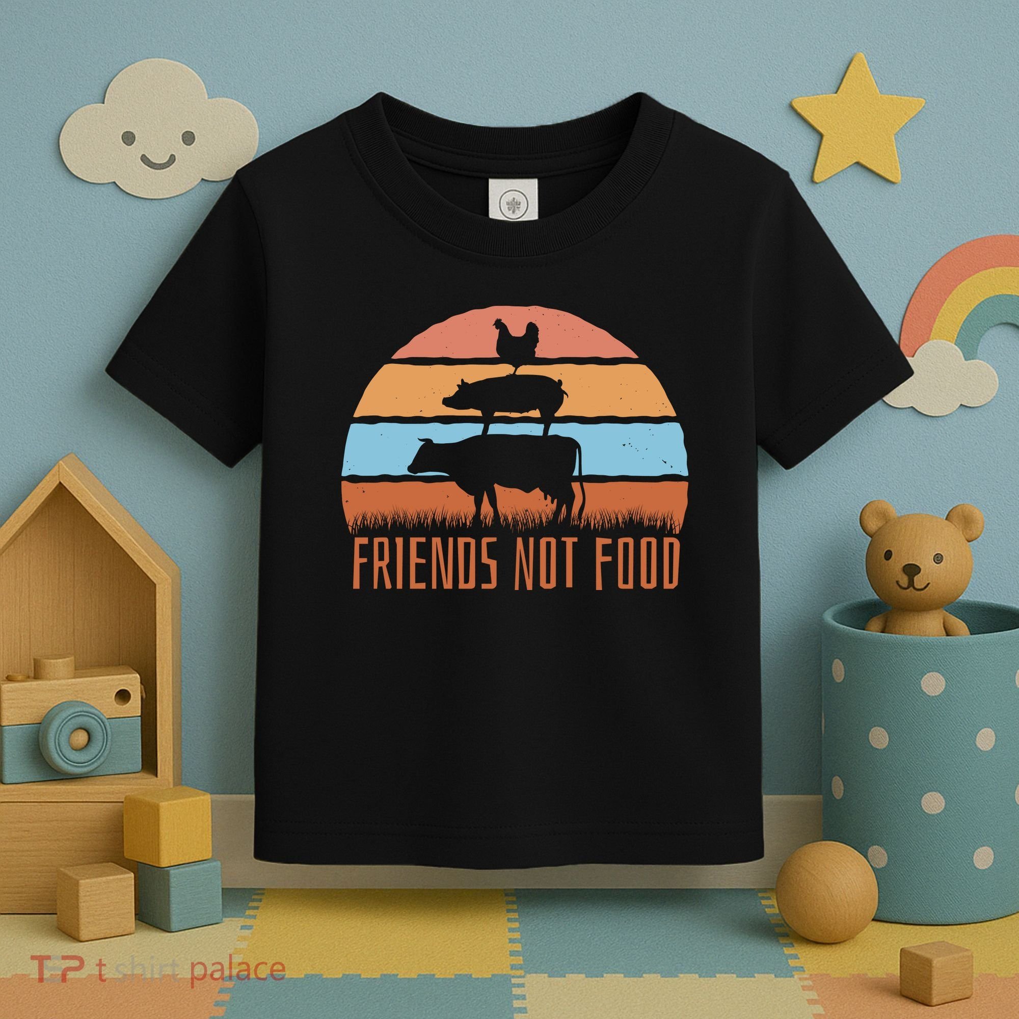 Friends Not Food Animal Lover Vegan Toddler T-Shirt