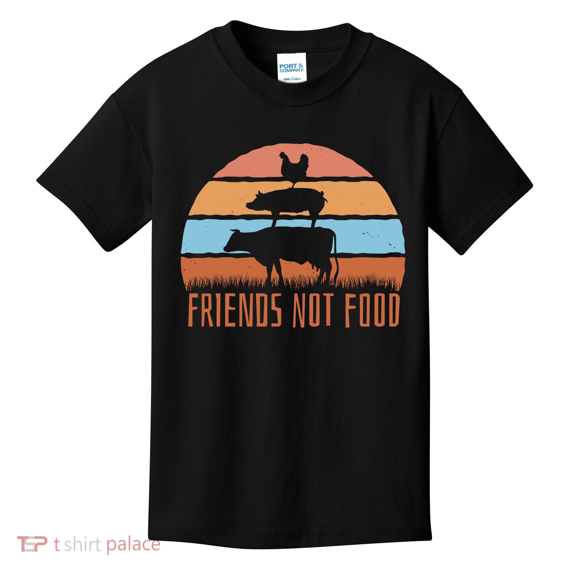 Friends Not Food Animal Lover Vegan Kids T-Shirt