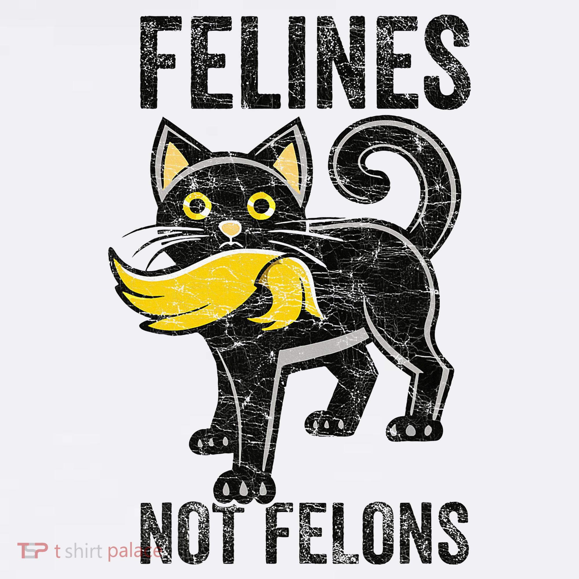 Felines Not Felons Anti Trump Cat Eating Trump Hair Women's Tank Top