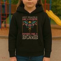 Feminist Not Fragile Like A Flower Fragile Like A Bomb Kids Hoodie thumb 3
