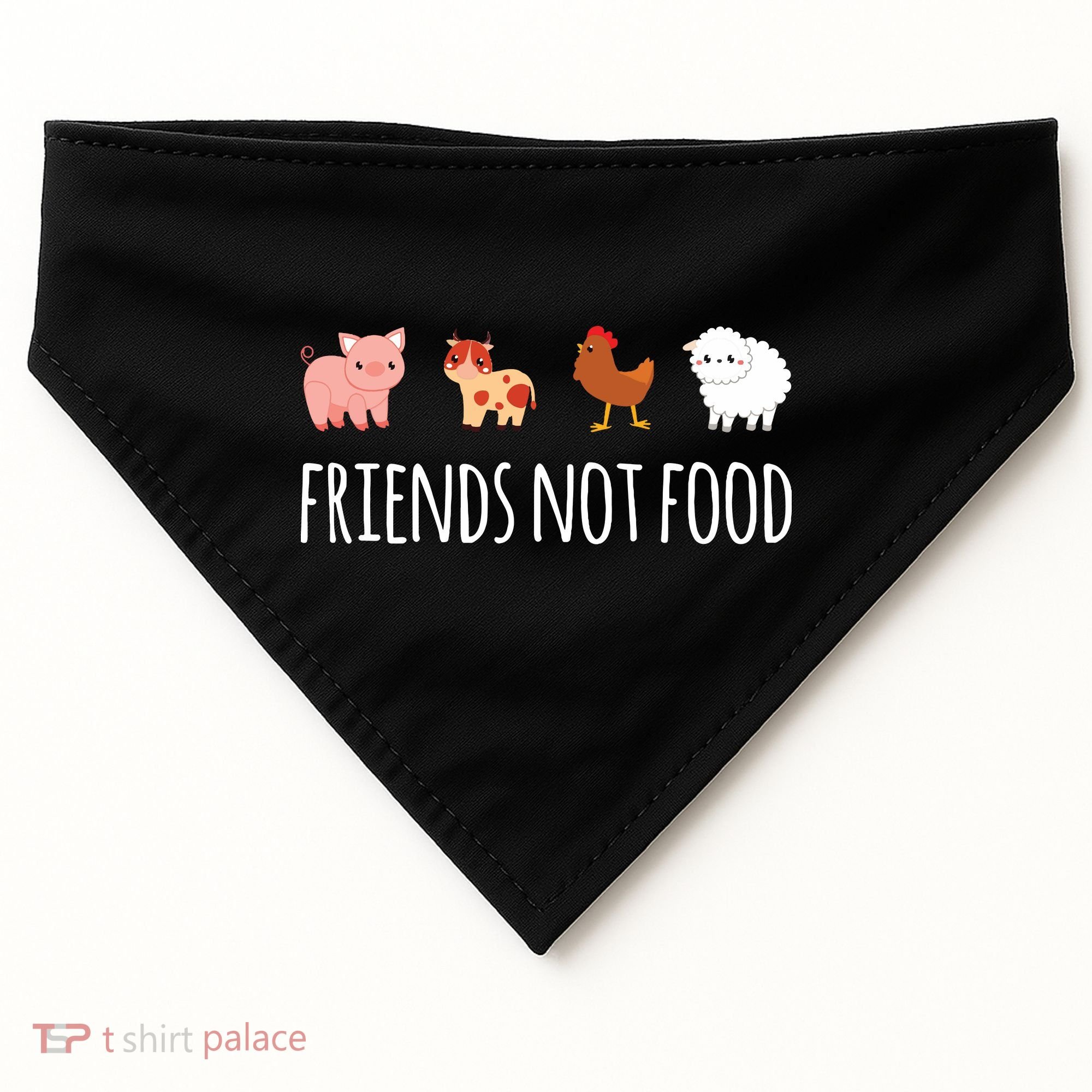 Friends Not Food Vegetarian Vegan USA-Made Doggie Bandana