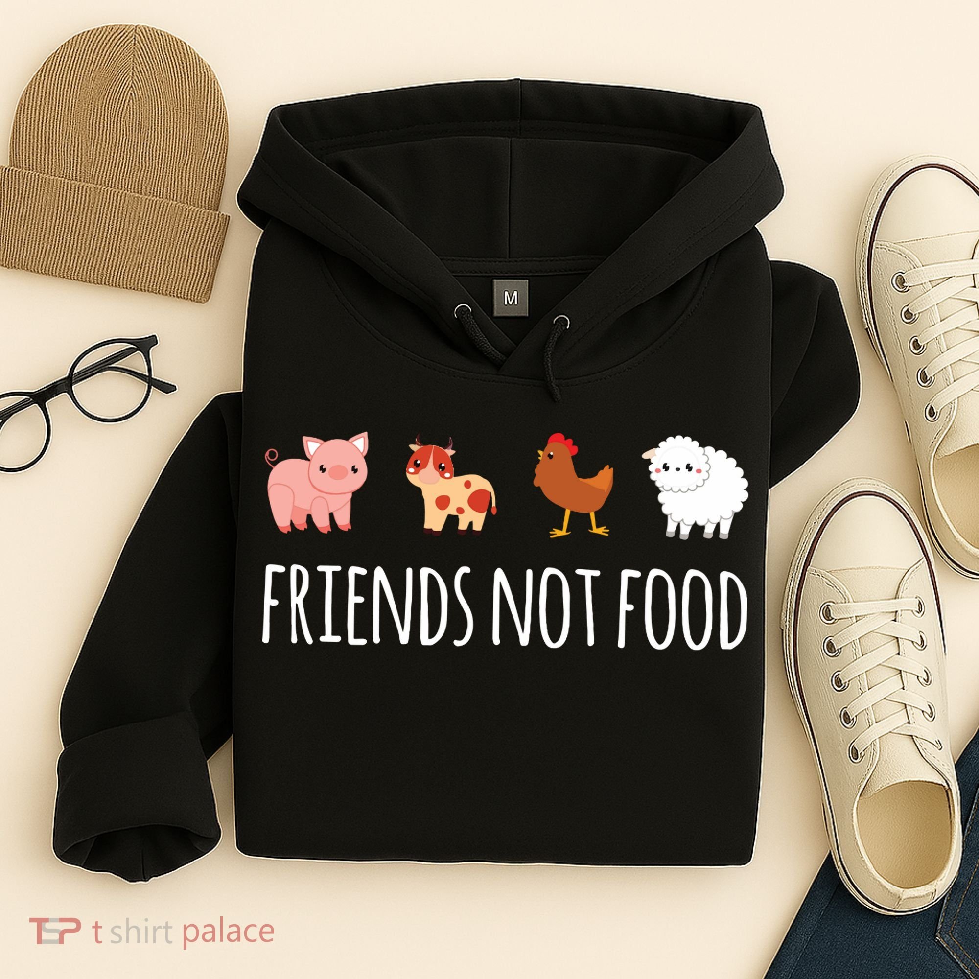 Friends Not Food Vegetarian Vegan Hoodie