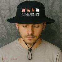Friends Not Food Vegetarian Vegan Bucket Hat thumb 2