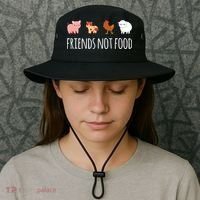 Friends Not Food Vegetarian Vegan Bucket Hat thumb 3
