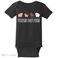 Friends Not Food Vegetarian Vegan Baby Bodysuit thumb 0