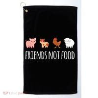 Friends Not Food Vegetarian Vegan Golf Towel thumb 0