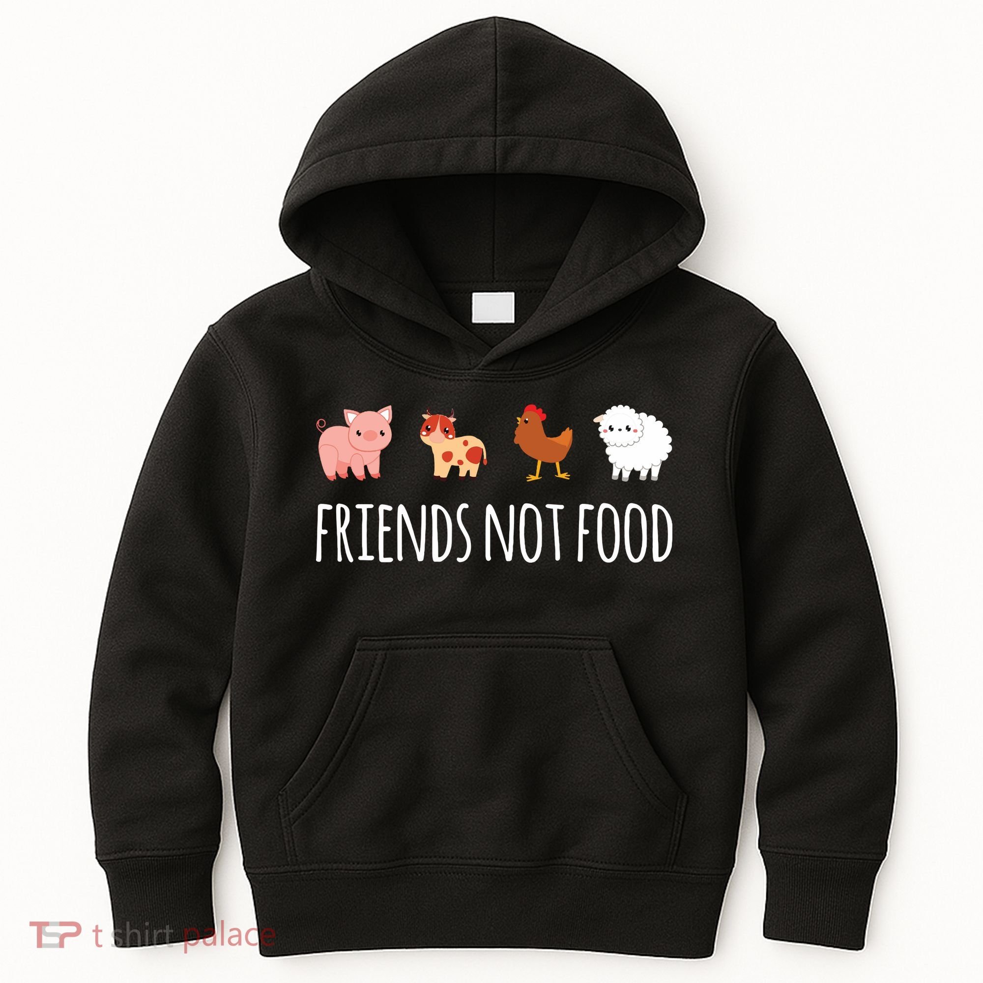 Friends Not Food Vegetarian Vegan Kids Hoodie