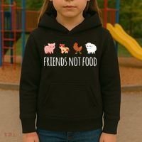 Friends Not Food Vegetarian Vegan Kids Hoodie thumb 3