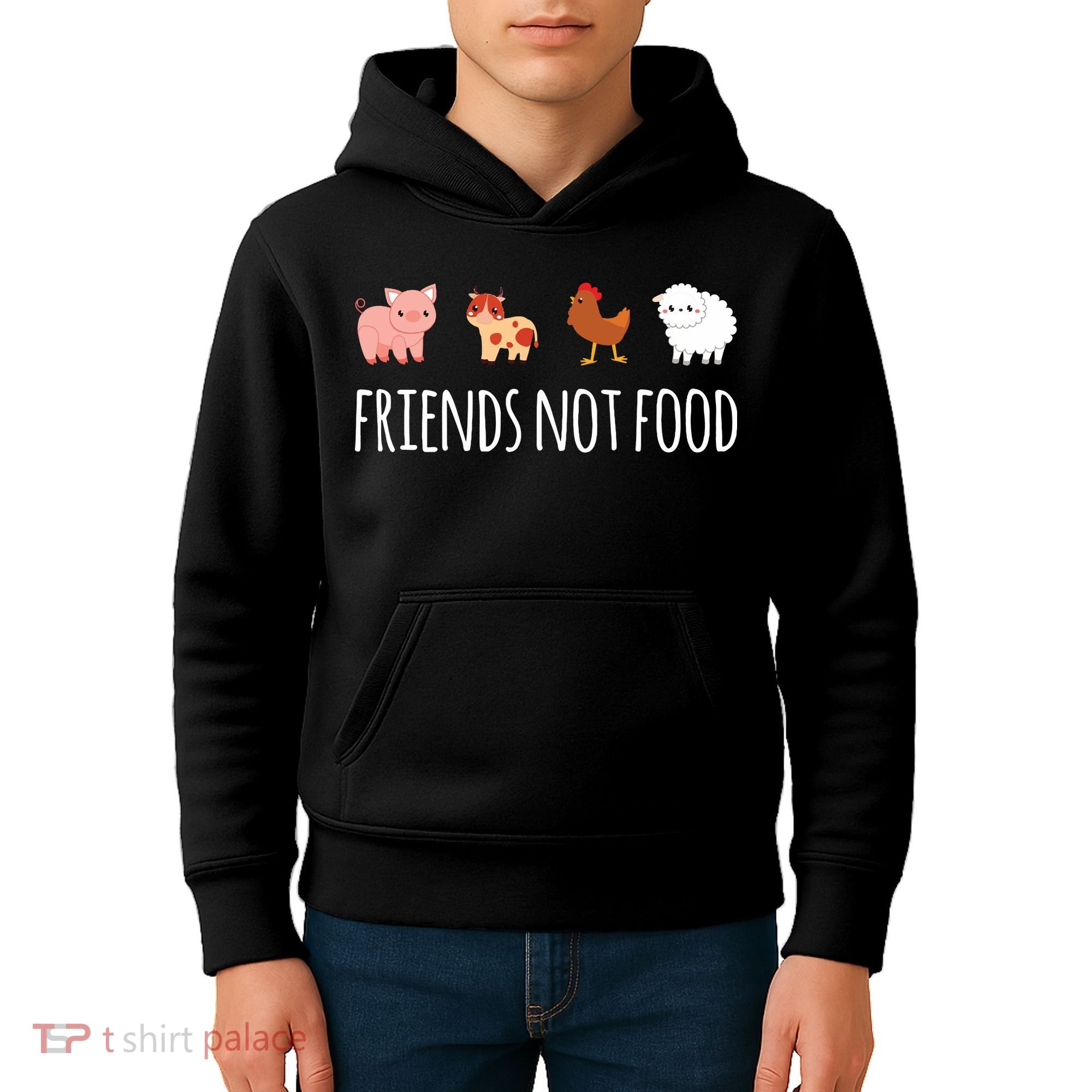 Friends Not Food Vegetarian Vegan Kids Hoodie